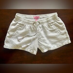 NWOT Lilly Pulitzer White Linen Drawstring Tassel Shorts XS 🌞
